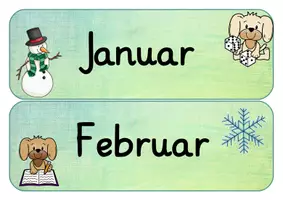 Vorschau - Poster - Hundeklasse Tafelkalender Monate Wochentage Jahreszeiten - Seite 2