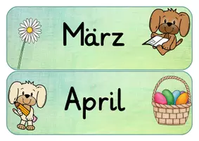 Vorschau - Poster - Hundeklasse Tafelkalender Monate Wochentage Jahreszeiten - Seite 3
