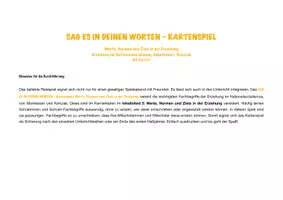 Vorschau - Spiele - Sag es in deinen Worten-Kartenspiel Werte, Normen und Ziele - Seite 1