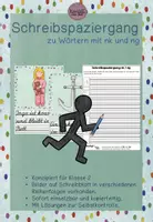 Vorschau - Arbeitsblätter - Schreibspaziergang zu Wörtern mit ng und nk - Deckblatt