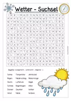 Vorschau - Arbeitsblätter - Wetter Suchsel (Buchstabengitter) - Deckblatt