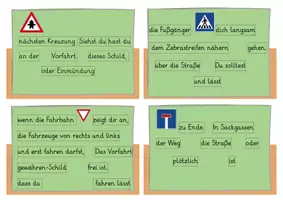 Vorschau - Arbeitsblätter - Purzelsätze Verkehrsschilder: Kartei zum selbstständigen Üben - Seite 3