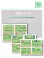 Vorschau - Arbeitsblätter - Purzelsätze Verkehrsschilder: Kartei zum selbstständigen Üben - Deckblatt