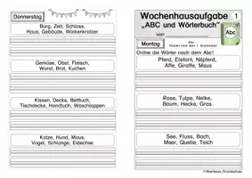 Vorschau - Arbeitsblätter - Wochenhausaufgaben Abc Wörterbuch - Seite 2