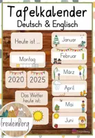 Vorschau - Präsentationen/Tafelbilder - Kalender - Tafelkalender - Klassenkalender (Deutsch & Englisch) - Deckblatt