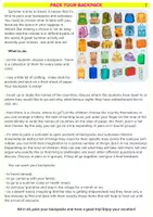 Vorschau - Mal- und Bastelvorlagen - Pack Your Backpack - Seite 1