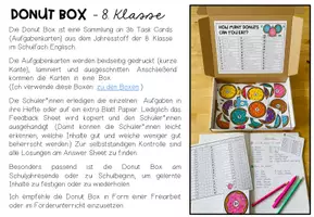 Vorschau - Fördermaterial/Inklusion - ENGLISCH - DONUT BOX (8. Schulstufe) 36 Grammar Aufgabenkarten zum Jahresstoff - Seite 2