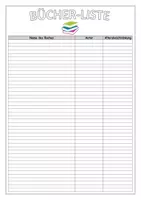 Vorschau - Poster - Klassenzimmer: Bücher-Verleih-Liste (Buchtitel + Ausleihliste) - Deckblatt