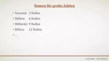 Vorschau - Präsentationen/Tafelbilder - Tafelbilder - Namen für Große Zahlen, Zehnerpotenzen - Seite 2