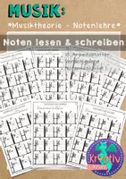Vorschau - Arbeitsblätter - Musik: Noten lesen und schreiben üben - Deckblatt