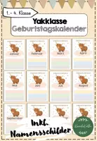 Vorschau - Bildkarten - Yakklasse Geburtstagskalender - Deckblatt