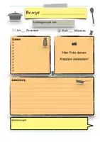 Vorschau - Arbeitsblätter - Lieblingsrezept - Deckblatt