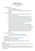 Vorschau - Stundenentwürfe - Marie Curie - mit Montessori-Lebenskette, Quiz, Unterrichtsvorbereitung - Seite 1