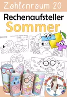 Vorschau - Arbeitsblätter - Sommer Rechenaufsteller Zahlenraum 20 - 1.Klasse - Rechnen und Malen - Deckblatt