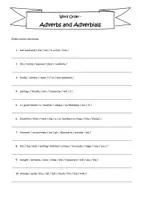 Vorschau - Arbeitsblätter - Adverbs and adverbials: Practice on word order (+ answers) - Deckblatt