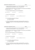 Vorschau - Test - Klassenarbeit zu quadratischen Gleichungen (9. Kl) - Deckblatt