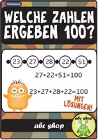 Vorschau - Arbeitsblätter - Welche Zahlen ergeben 100? Addition im ZR 100 (22 Aufgaben) - Deckblatt