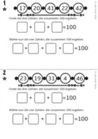 Vorschau - Arbeitsblätter - Welche Zahlen ergeben 100? Addition im ZR 100 (22 Aufgaben) - Seite 2
