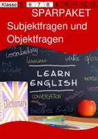 Vorschau - Arbeitsblätter - SPARPAKET: Subjektfragen und Objektfragen im Simple Present und Simple Past - Arbeitsblätter mit Lösungen PDF und Docx - Deckblatt