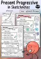 Vista previa - Hojas de trabajo - Present Progressive - Sketchnote NEW Version - Portada