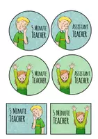Aperçu - Matériel pour travaux manuels / dessin - 5 Minute Teacher - Badges - Page 1