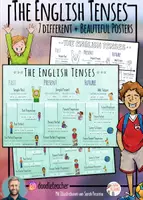 Vista previa - Hojas de trabajo - The English Tenses - Beautiful Posters + Worksheets - Portada