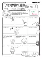 Vista previa - Hojas de trabajo - After the Summer Holidays - Sketchnote + Find Someone Who / Bingo - página 1