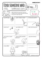 Vista previa - Hojas de trabajo - After the Summer Holidays - Sketchnote + Find Someone Who / Bingo - página 2