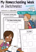Vista previa - Hojas de trabajo - My Homeschooling Week - Sketchnotes - Portada