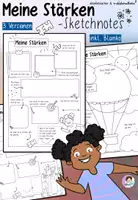 Vista previa - Hojas de trabajo - ICH und meine Stärken - Sketchnotes - Portada