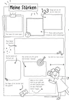 Vista previa - Hojas de trabajo - ICH und meine Stärken - Sketchnotes - página 1