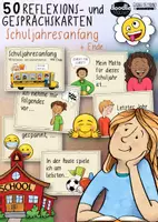 Vista previa - Refuerzo / NEE / Materiales de apoyo - Schuljahresanfang - 50 Reflexions und Gesprächskarten - Portada