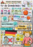 Vista previa - Refuerzo / NEE / Materiales de apoyo - Arbeitsanweisung - Poster & Schilder (Grundschule / DaZ) - Portada