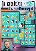 Vista previa - Juegos / Gamificación - Leckere Früchte - Poster und Memory®spiel - Portada