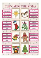 Vista previa - Unidades / Secuencias / Situaciones de Aprendizaje - Christmas (Navidad) clip cards English / Inglés - página 1