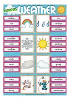 Vista previa - Juegos / Gamificación - the weather clip cards English / Inglés clip cards - página 1