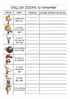 Vista previa - Hojas de trabajo - Inglés / English idioms worksheets / workbook - página 2