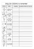 Vista previa - Hojas de trabajo - Inglés / English idioms worksheets / workbook - página 3