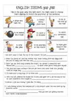 Vista previa - Hojas de trabajo - FREEBIE English idioms gap fill worksheets - página 1