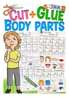 Vista previa - Hojas de trabajo - BODY PARTS (cuerpo) cut & glue worksheets English / Inglés - Portada