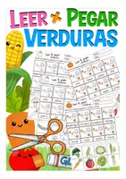 Vista previa - Hojas de trabajo - Leer y pegar Verduras Español/E.L.E - Portada