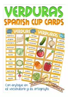 Vista previa - Juegos / Gamificación - Clip Cards Verduras Español - Portada