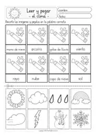 Vista previa - Hojas de trabajo - Leer y pegar El clima Español/ E.L.E - página 2