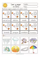 Vista previa - Hojas de trabajo - Leer y pegar El clima Español/ E.L.E - página 3