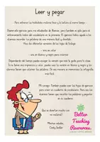 Vista previa - Hojas de trabajo - en la ESCUELA - leer y pegar Español - página 1