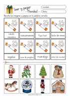 Vista previa - Hojas de trabajo - Leer y pegar Navidad Español/ E.L.E - página 2