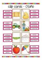 Vista previa - Tarjetas / Manipulativos - Clip Cards Otoño Español/ E.L.E - página 3