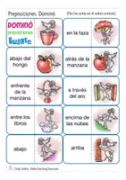 Vista previa - Juegos / Gamificación - PREPOSICIONES domino Español / E.L.E. - página 1