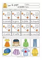 Vista previa - Hojas de trabajo - LA ROPA Hojas de trabajo Español / E.L.E (leer y pegar) - página 2