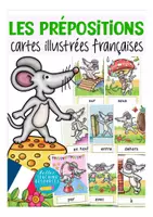 Vista previa - Tarjetas / Manipulativos - les prépositions Francés grammaire flash cards - Portada